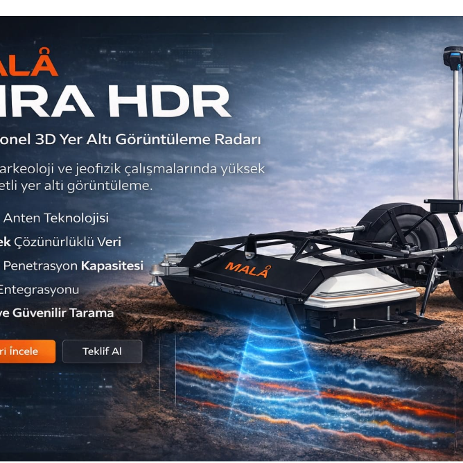 Mala GPR MIRA Yer Altı Görüntüleme 500MHz HDR 1.72m (1.4m swath coverage)